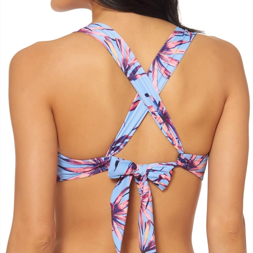 NWT Jessica Simpson Windy Palms Multi Lilac Bikini Top and Bottom M/L - Picture 4 of 11